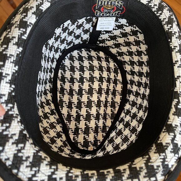 Pugs Gear Black and white Houndstooth Straw Hat - Picture 14 of 15